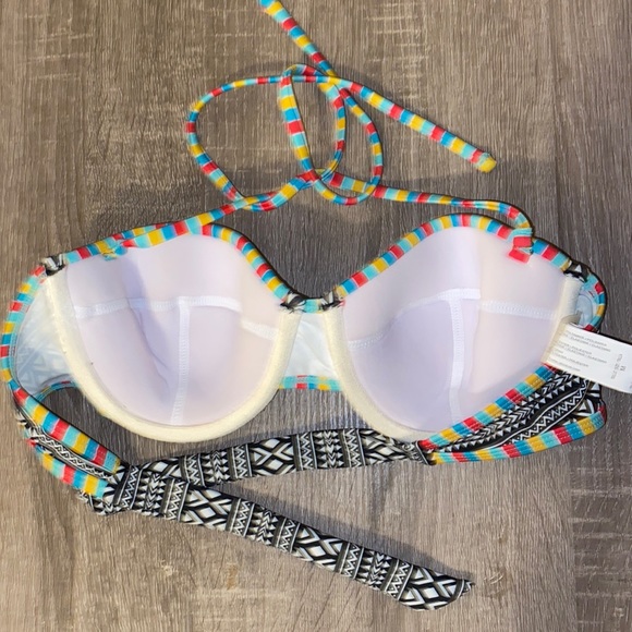 Tribal Geometric Halter Balconette Bikini Top - Picture 5 of 7